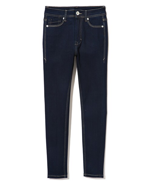 GRL（グレイル）の「ジャストウエストスキニーデニム（デニムパンツ・レディース・ブルー/インディゴ・XS）」の2枚目の写真
