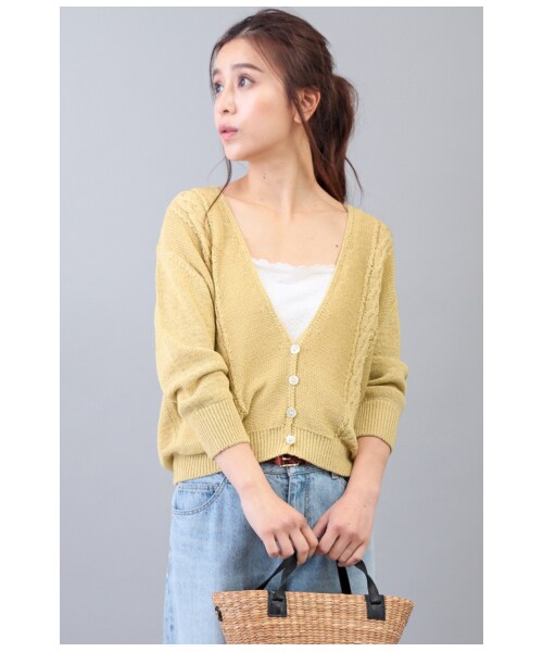Paradis Terre パラディテール の テープヤーン深vネックショートカーディガン その他 Wear