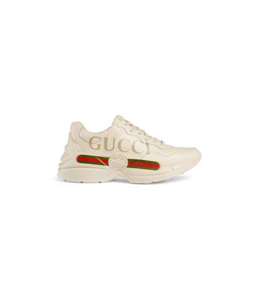 GUCCI（グッチ）の「Gucci Rhyton Logo Sneaker（スニーカー・レディース・White・4us / 34eu/6.5us / 36.5eu/7.5us / 37.5eu/5us / 35eu/7us / 37eu/10.5us / 40.5eu/8us / 38eu/8.5us / 38.5eu/9.5us / 39.5eu/11us / 41eu/10us / 40eu/9us / 39eu/12us / 42eu）」の2枚目の写真