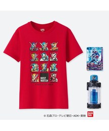 UNIQLO | BOYS 仮面ライダービルドグラフィックT（半袖）フルボトル＆ガンバカード付き(Tシャツ/カットソー)