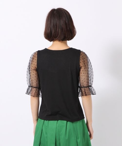 LOWRYS FARM（ローリーズファーム）の「ソデオーガンジープルオーバー（トップス・オフ/ブラック/ブラウン）」の5枚目の写真