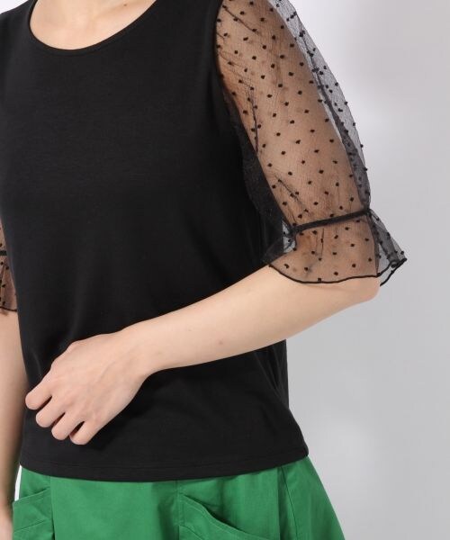 LOWRYS FARM（ローリーズファーム）の「ソデオーガンジープルオーバー（トップス・オフ/ブラック/ブラウン）」の8枚目の写真