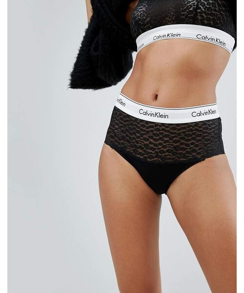 Calvin Klein,Calvin Klein Modern Cotton Lace High Waist Bikini