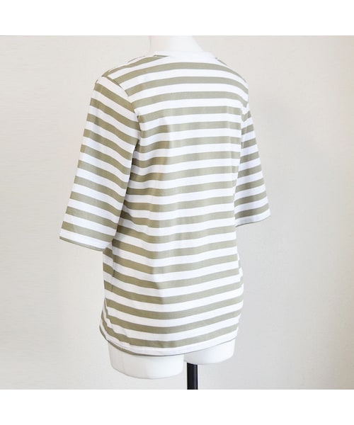 no brand（ノーブランド）の「【再入荷】5分袖 BORDER Tシャツ（Tシャツ/カットソー・レディース・その他）」の8枚目の写真