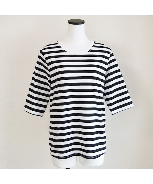 no brand（ノーブランド）の「【再入荷】5分袖 BORDER Tシャツ（Tシャツ/カットソー・レディース・その他）」の6枚目の写真