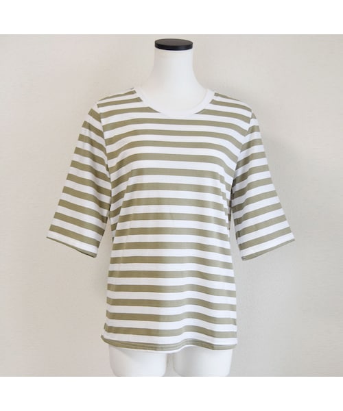 no brand（ノーブランド）の「【再入荷】5分袖 BORDER Tシャツ（Tシャツ/カットソー・レディース・その他）」の5枚目の写真