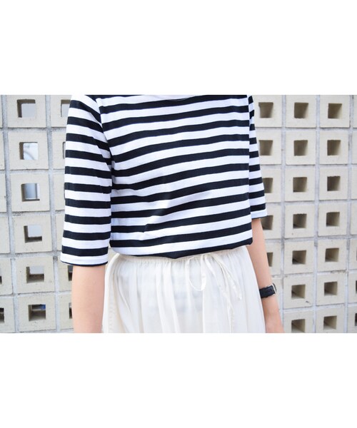 no brand（ノーブランド）の「【再入荷】5分袖 BORDER Tシャツ（Tシャツ/カットソー・レディース・その他）」の10枚目の写真