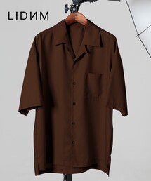 LIDNM | マイクロスパンオープンカラーシャツ【ブラウン】(シャツ/ブラウス)