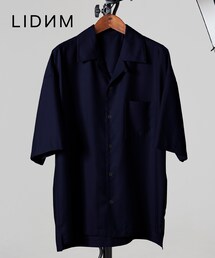 LIDNM | マイクロスパンオープンカラーシャツ【ネイビー】(シャツ/ブラウス)