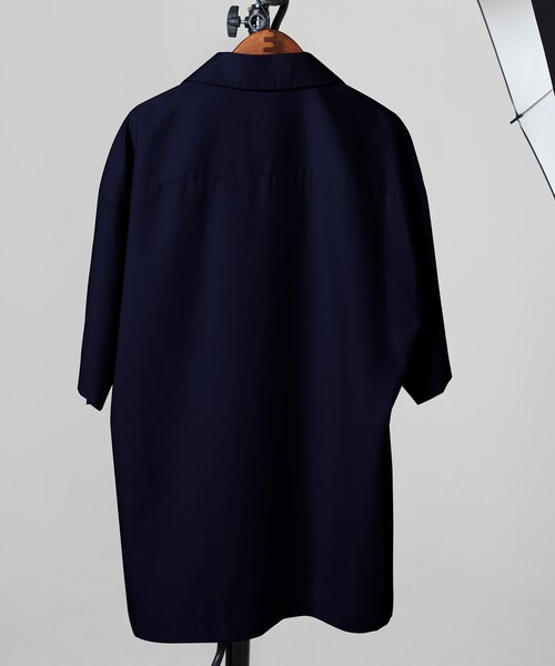 LIDNM（リドム）の「マイクロスパンオープンカラーシャツ【ネイビー】（シャツ/ブラウス・メンズ・ブルー・S.M.L）」の2枚目の写真