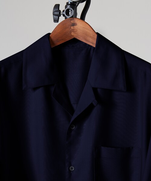 LIDNM（リドム）の「マイクロスパンオープンカラーシャツ【ネイビー】（シャツ/ブラウス・メンズ・ブルー・S.M.L）」の3枚目の写真