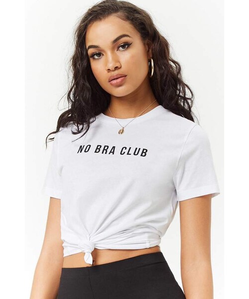 No Bra Club T-Shirt In White