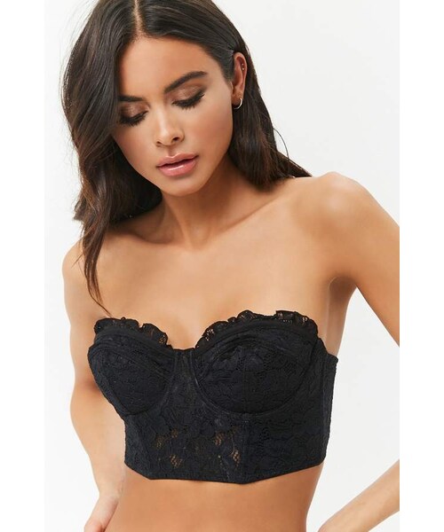 Forever 21,Forever 21 Strapless Underwire Floral Lace Bralette