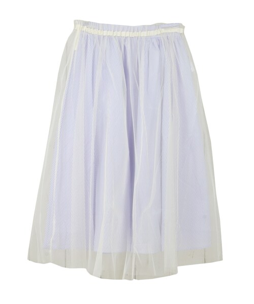 STYLEBLOCK（スタイルブロック）の「チュール×先染めストライプ4WAYスカート（スカート・レディース・サックスブルー/ラベンダー/グリーン/ネイビー・M）」の4枚目の写真