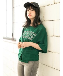 E hyphen world gallery | ・カレッジプリント2Wayスウェットプルオーバー(トップス)