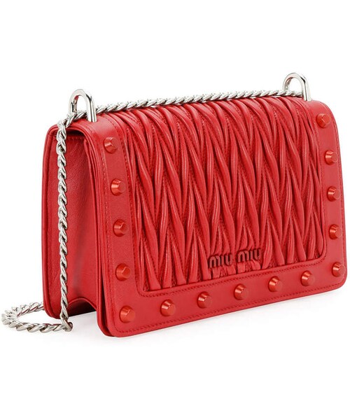 miu miu 赤 キルティング ハンドバッグ MIUMIU 赤 ハンドバッグ キルティング
