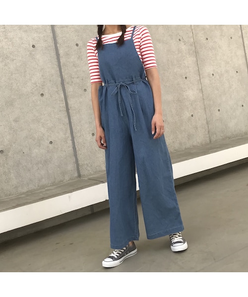 copine（コピン）の「ウエストリボンデニムサロペットワイドパンツ【クリックポスト対象商品】（サロペット/オーバーオール・レディース・その他）」の12枚目の写真