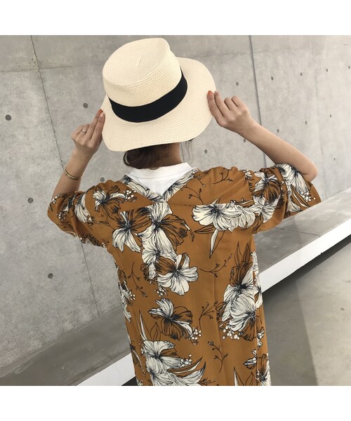 copine(コピン)の「ウエストリボン付きレトロ花柄ロングガウン(2color)【クリックポスト対象商品】(カーディガン/ボレロ・レディース・その他)」の15枚目の写真