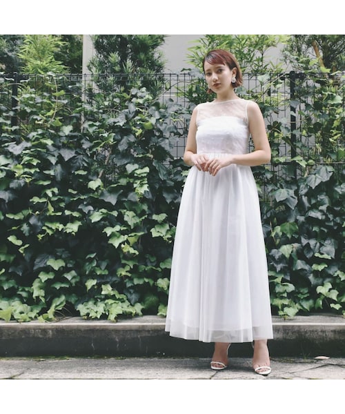 美品⭐︎Kaene ドット×スカラップロングワンピース セール】【kaene/カエン】ドット×スカラップレースワンピース