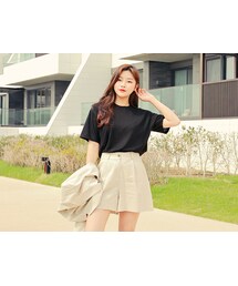 HOTPING | リネン混タックショートパンツ(デニムパンツ)