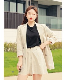 HOTPING | リネン混テーラードダブルジャケット(その他アウター)