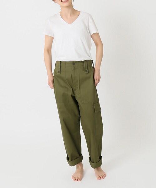 JOURNAL STANDARD LUXE ワークパンツ カーキ JOURNAL STANDARD LUXE カーゴパンツ バックサテン ミリタリー