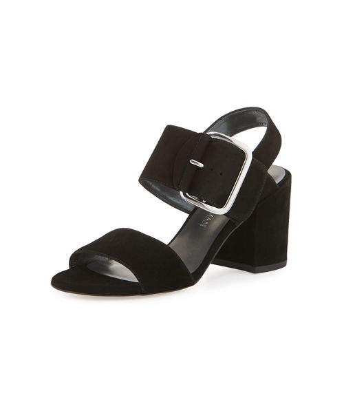 STUART WEITZMAN(スチュアートワイツマン)の「Stuart Weitzman Citysandal Suede Buckle City Sandal(その他シューズ・レディース・Black・11b / 41eu)」の1枚目の写真