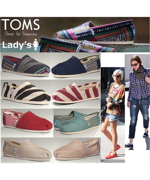 Toms トムス の Toms Classic Women S Stripe Canvas トムズシューズ スリッポン レディース 女性靴 ストライプ スニーカー Wear