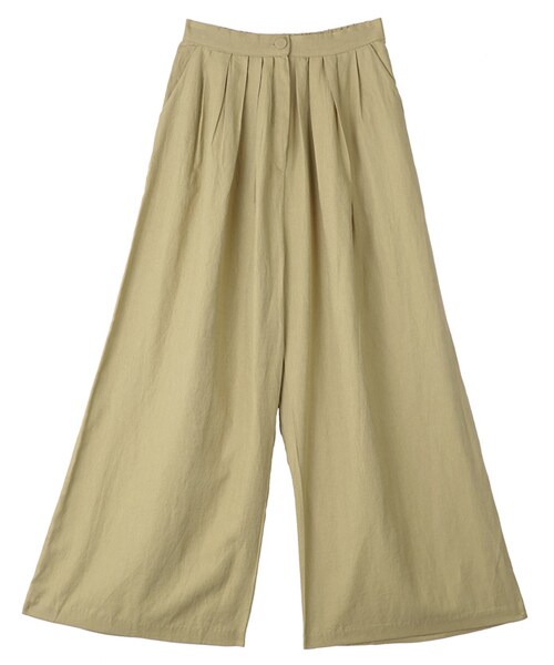 DINT（ディント）の「クラシックムードリネンパンツ（スラックス・レディース・그린/베이지・one(44~66size)）」の2枚目の写真