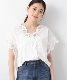 LEPSIM | アイレットレースセンターフロントブラウス／ＳＳ(トップス)
