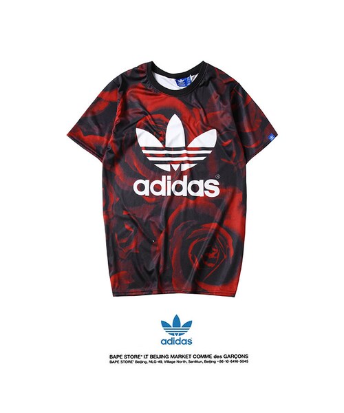 Adidas アディダス の アディダス Tシャツ 半袖 夏向き カットソートップス バラプリント Ima D05 Tシャツ カットソー Wear