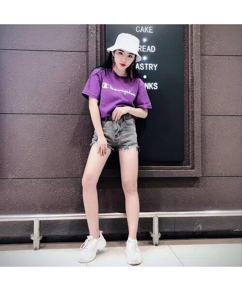 Champion チャンピオン の Champion チャンピオン Tシャツ カットソー カップル 並行輸入品 新品32 Tシャツ カットソー Wear