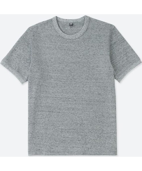 UNIQLO（ユニクロ）の「ワッフルクルーネックT（半袖）（Tシャツ/カットソー・メンズ・WHITE 00/BLACK 09/BLUE 68/GRAY 03・4XL/XXL/3XL/XL/S/L/M/XS）」の3枚目の写真