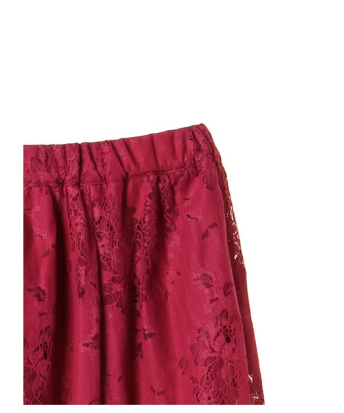 earth music&ecology(アースミュージックアンドエコロジー)の「・レースマキシスカート(スカート・ブラック/ピンク/グレーベージュ/マスタード/ロイヤルブルー/ダークグリーン・F)」の4枚目の写真