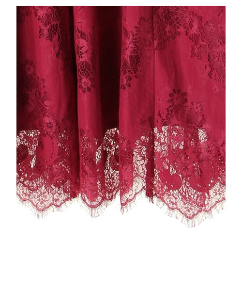 earth music&ecology(アースミュージックアンドエコロジー)の「・レースマキシスカート(スカート・ブラック/ピンク/グレーベージュ/マスタード/ロイヤルブルー/ダークグリーン・F)」の5枚目の写真