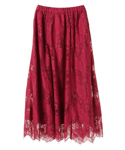 earth music&ecology(アースミュージックアンドエコロジー)の「・レースマキシスカート(スカート・ブラック/ピンク/グレーベージュ/マスタード/ロイヤルブルー/ダークグリーン・F)」の8枚目の写真