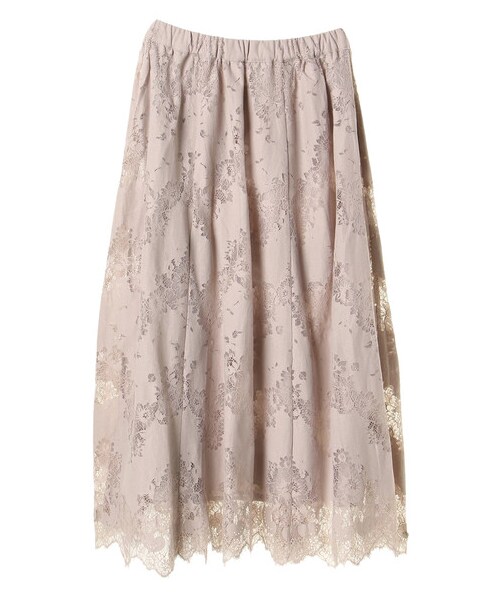 earth music&ecology(アースミュージックアンドエコロジー)の「・レースマキシスカート(スカート・ブラック/ピンク/グレーベージュ/マスタード/ロイヤルブルー/ダークグリーン・F)」の9枚目の写真