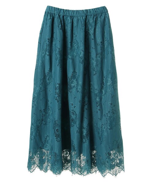 earth music&ecology(アースミュージックアンドエコロジー)の「・レースマキシスカート(スカート・ブラック/ピンク/グレーベージュ/マスタード/ロイヤルブルー/ダークグリーン・F)」の12枚目の写真