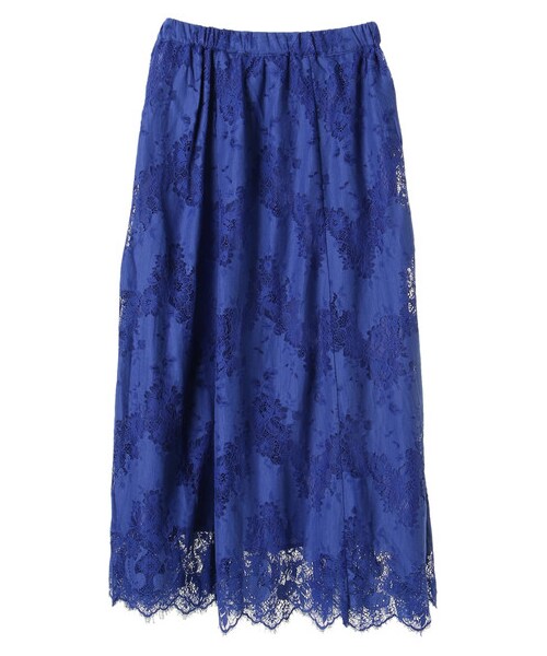 earth music&ecology(アースミュージックアンドエコロジー)の「・レースマキシスカート(スカート・ブラック/ピンク/グレーベージュ/マスタード/ロイヤルブルー/ダークグリーン・F)」の11枚目の写真