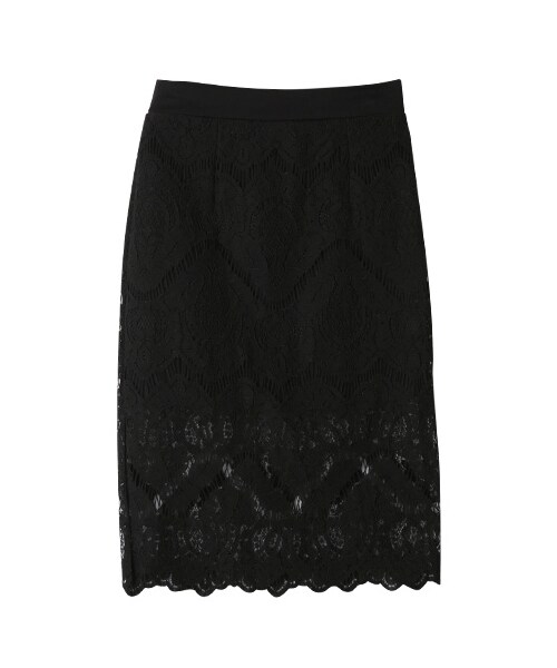 withipun（ウィズイプン）の「レースストレートスカート（スカート・レディース・ベージュ/ブラック・FREE）」の2枚目の写真