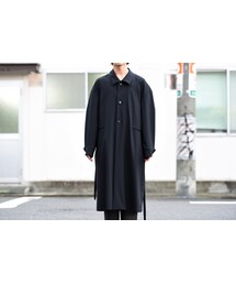 ETHOSENS | ETHOSENS トロピカルウールロングコート black(その他アウター)