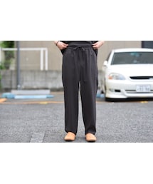 ETHOSENS | ETHOSENS トロピカルウールウエストゴムテーパードパンツ brown(スラックス)