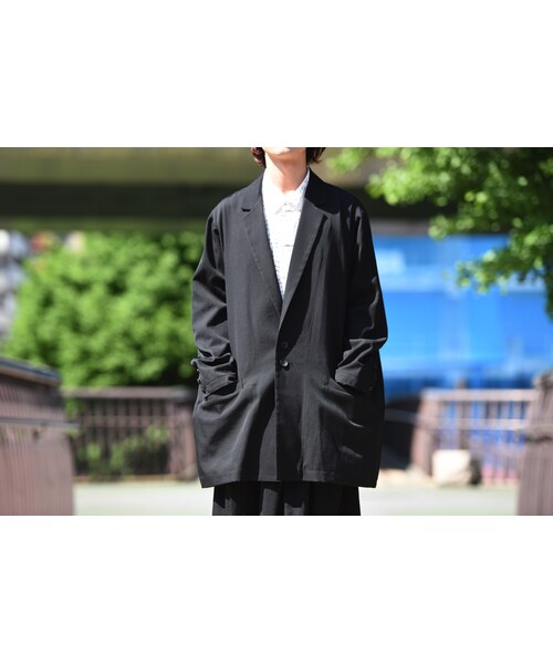 BISHOOL wool gabardine wide jacket-