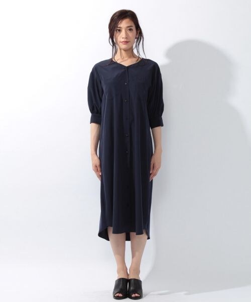 laboratory work（ラボラトリーワーク）の「ドルマンショートスリーブトロミワンピース（ワンピース/ドレス・グレーベージュ/キャメル/ネイビー）」の19枚目の写真