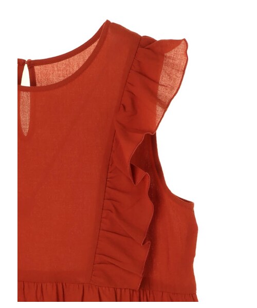 Green　Parks（グリーンパークス）の「w closet ティアードノースリーブワンピース（ワンピース/ドレス・オフホワイト/ブラック/テラコッタ・F）」の4枚目の写真