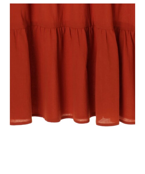 Green　Parks（グリーンパークス）の「w closet ティアードノースリーブワンピース（ワンピース/ドレス・オフホワイト/ブラック/テラコッタ・F）」の5枚目の写真