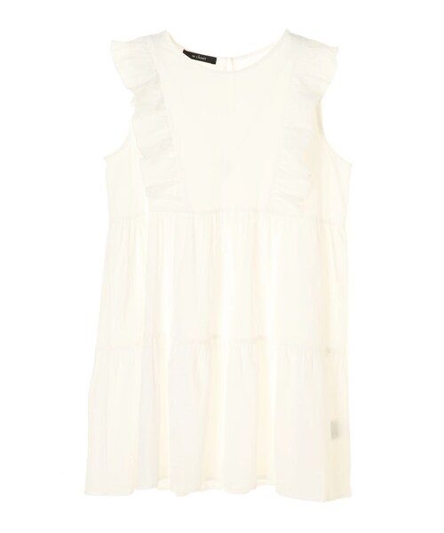 Green　Parks（グリーンパークス）の「w closet ティアードノースリーブワンピース（ワンピース/ドレス・オフホワイト/ブラック/テラコッタ・F）」の6枚目の写真