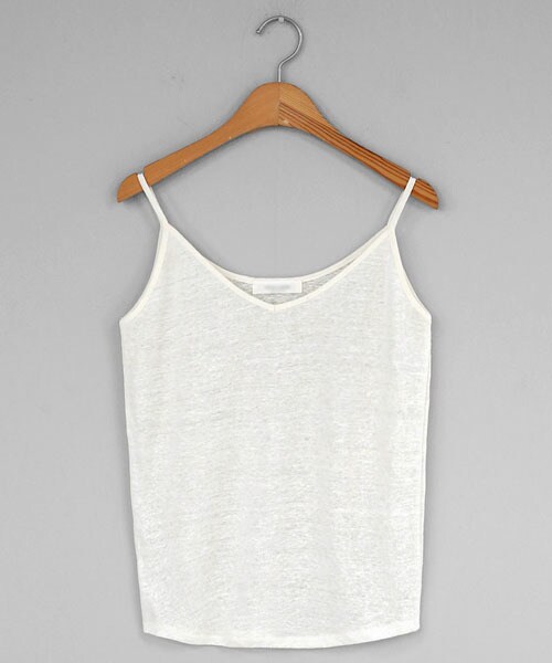 DHOLIC（ディーホリック）の「リネンVネックキャミソール（キャミソール・レディース・ブラック/ブルー/ホワイト/ブラウン/ベージュ・FREE）」の2枚目の写真