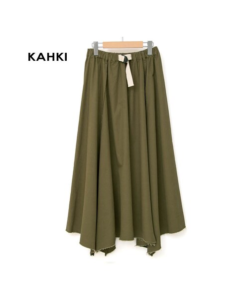 Sheson（シーズン）の「Sheson(シーズン)セレクト カットオフフレアロングスカート（スカート・レディース・ベージュ/ホワイト・FREE）」の2枚目の写真