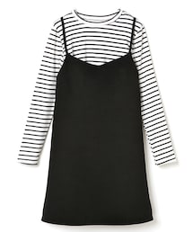 GRL | ボーダートップス×キャミワンピースセットアップ(ワンピース)